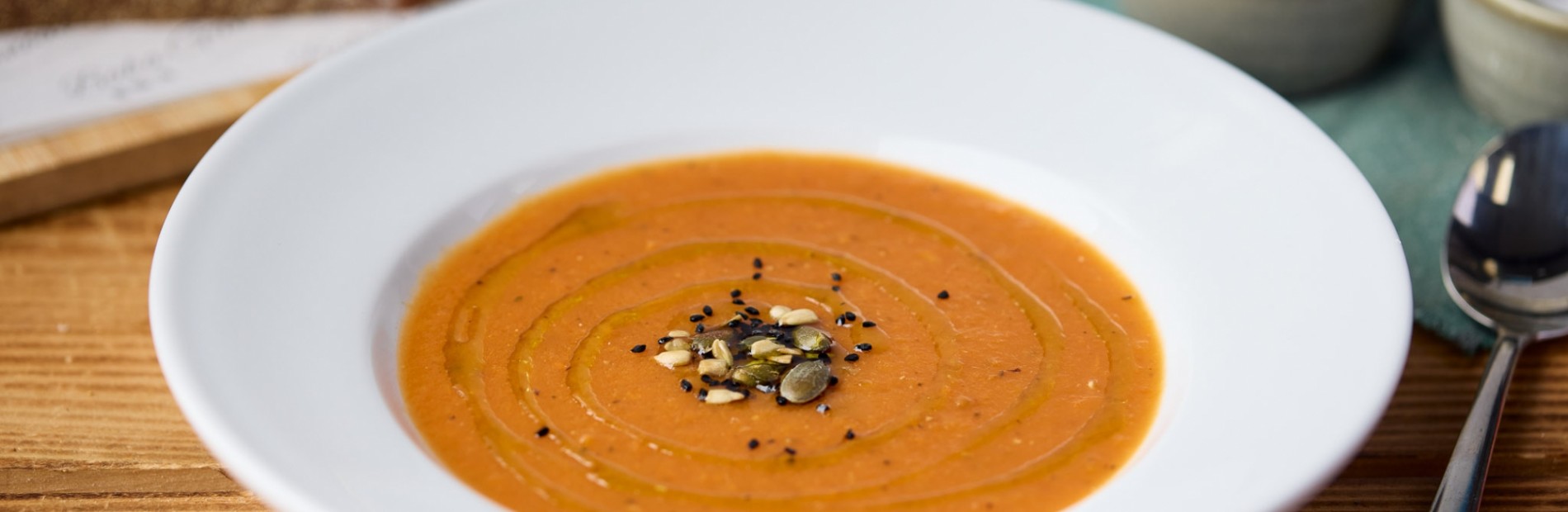 Slow Roasted Tomato Soup with Toasted Seeds (VE)2