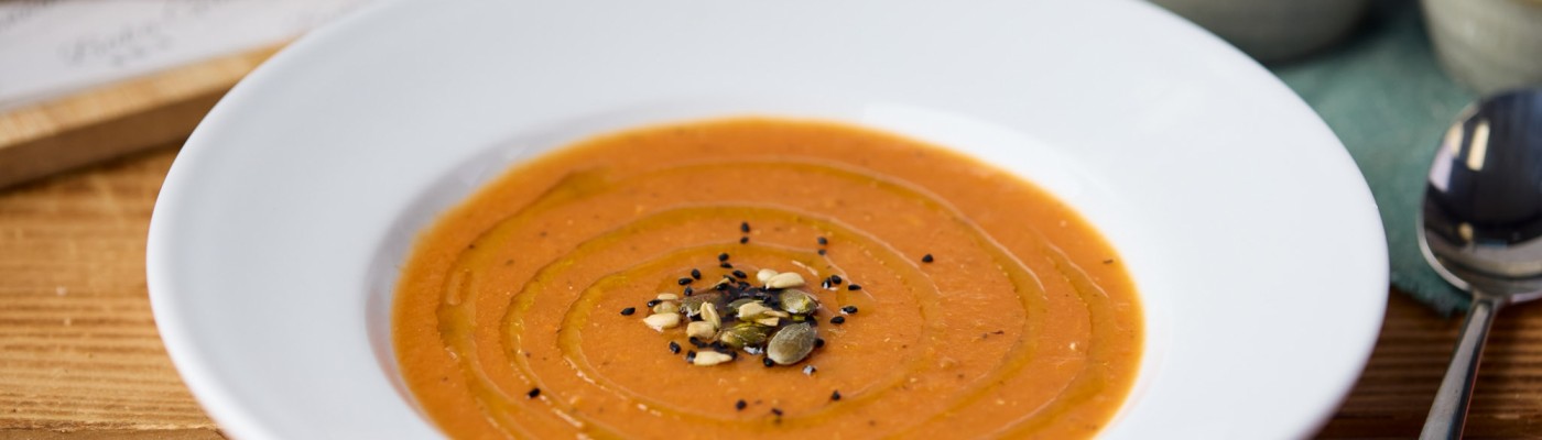 Slow Roasted Tomato Soup with Toasted Seeds (VE)2