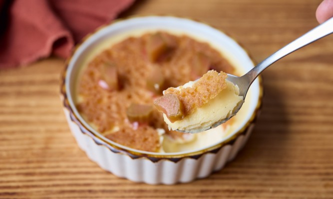 Spiced Yorkshire Rhubarb Crème Brȗlée, Poached Rhubarb with Brandy Snap 5